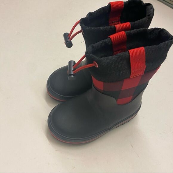 Cat & Jack Scout Buffalo Plaid Winter waterproof rain snow Boots toddler child 7 - Picture 2 of 6